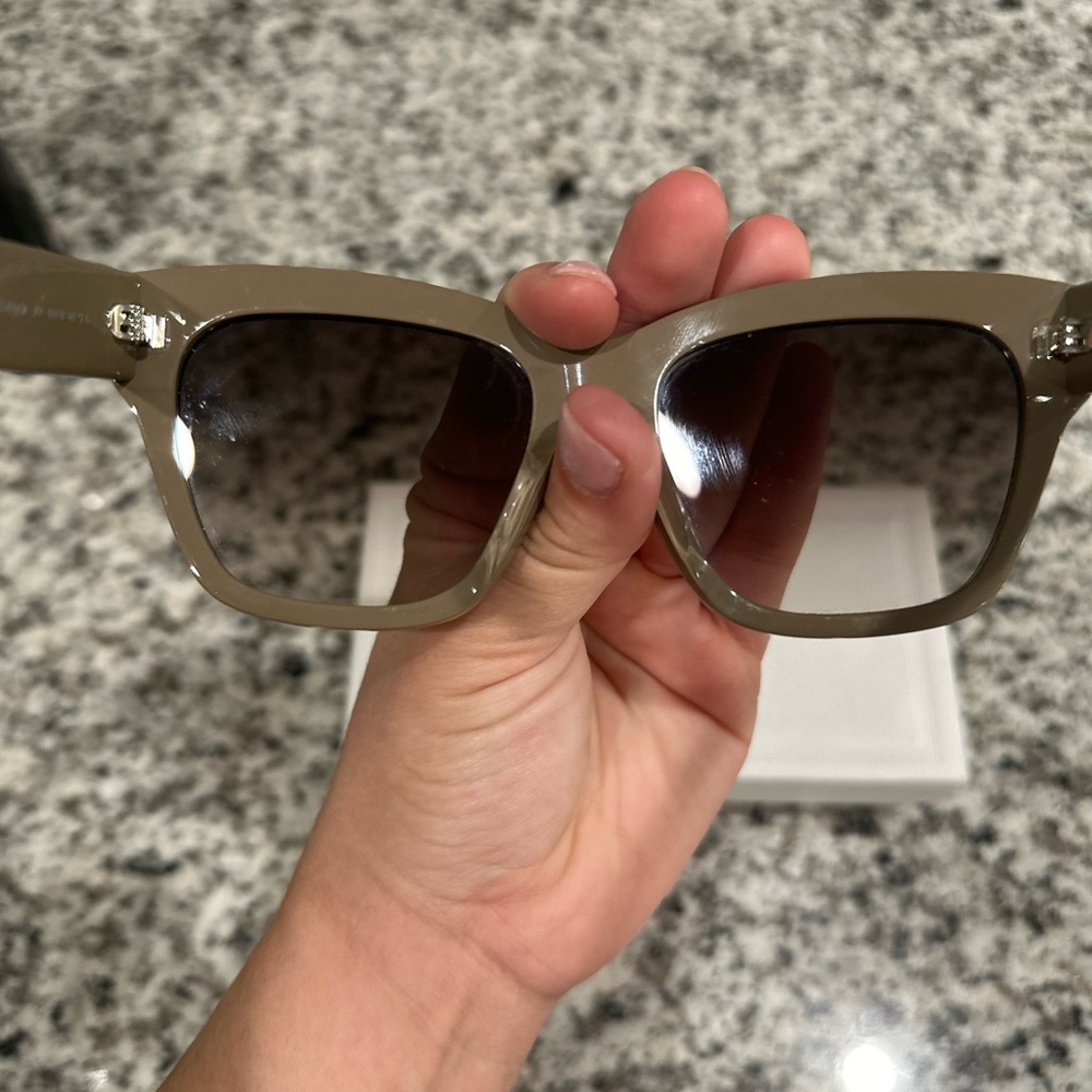 CELINE TRIOMPE ACETATE SQUARE SUNGLASSES BEIGE GRADIENT BROWN - Picture 3 of 14